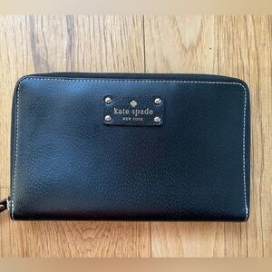 Kate Spade Black Leather Clutch